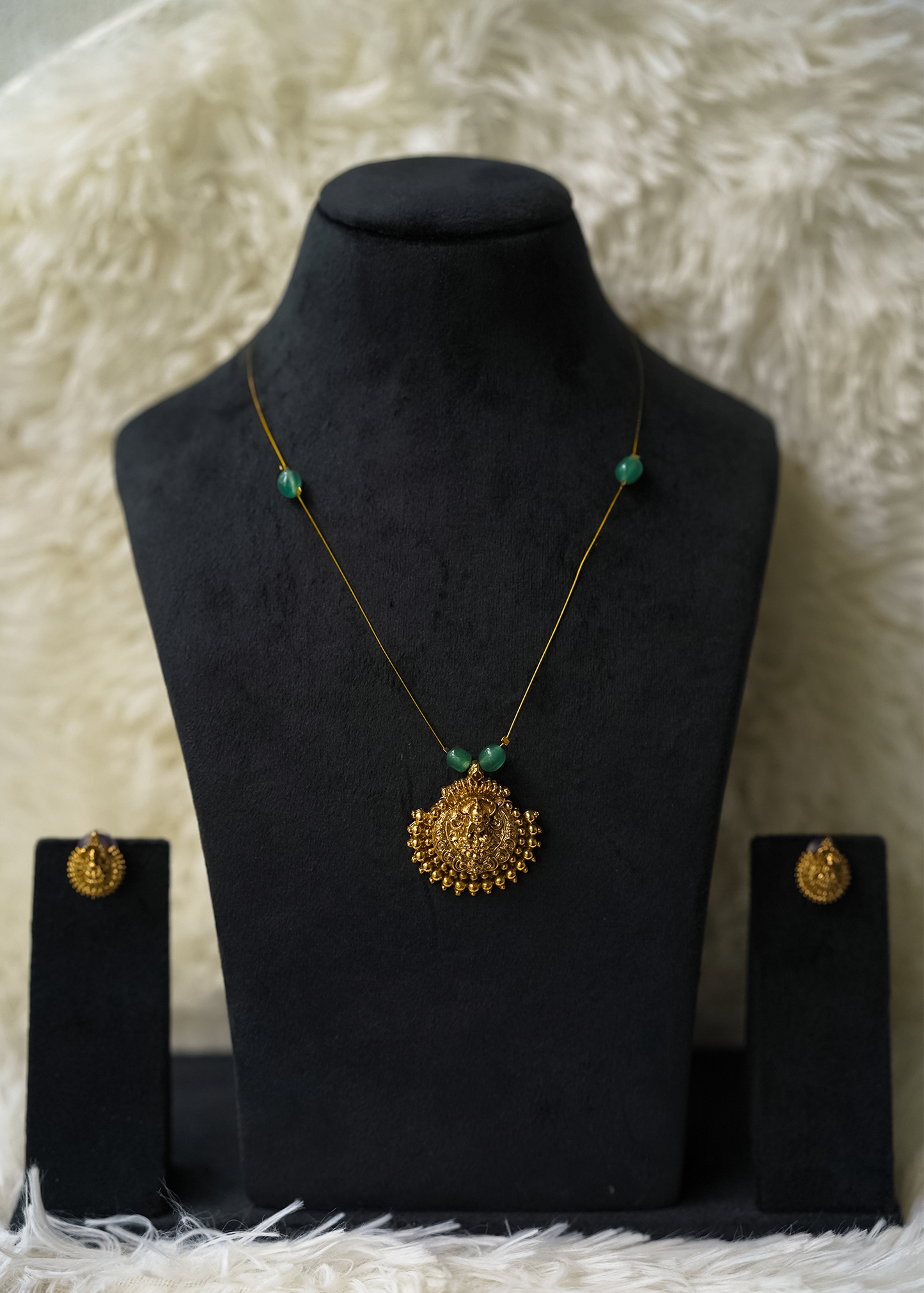 Antique Lakshmi Pendant with Invisible Chain